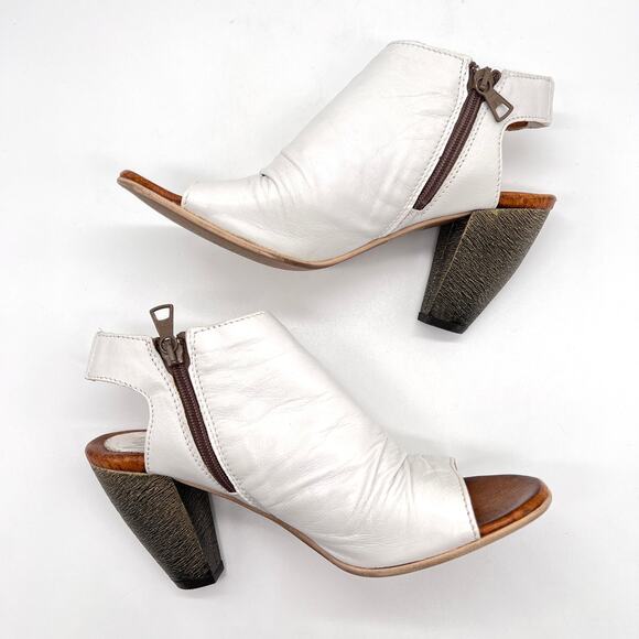MIZ MOOZ Michelle Heeled Sandal Womens 40 White Leather Open Toe Slingback - Picture 6 of 11